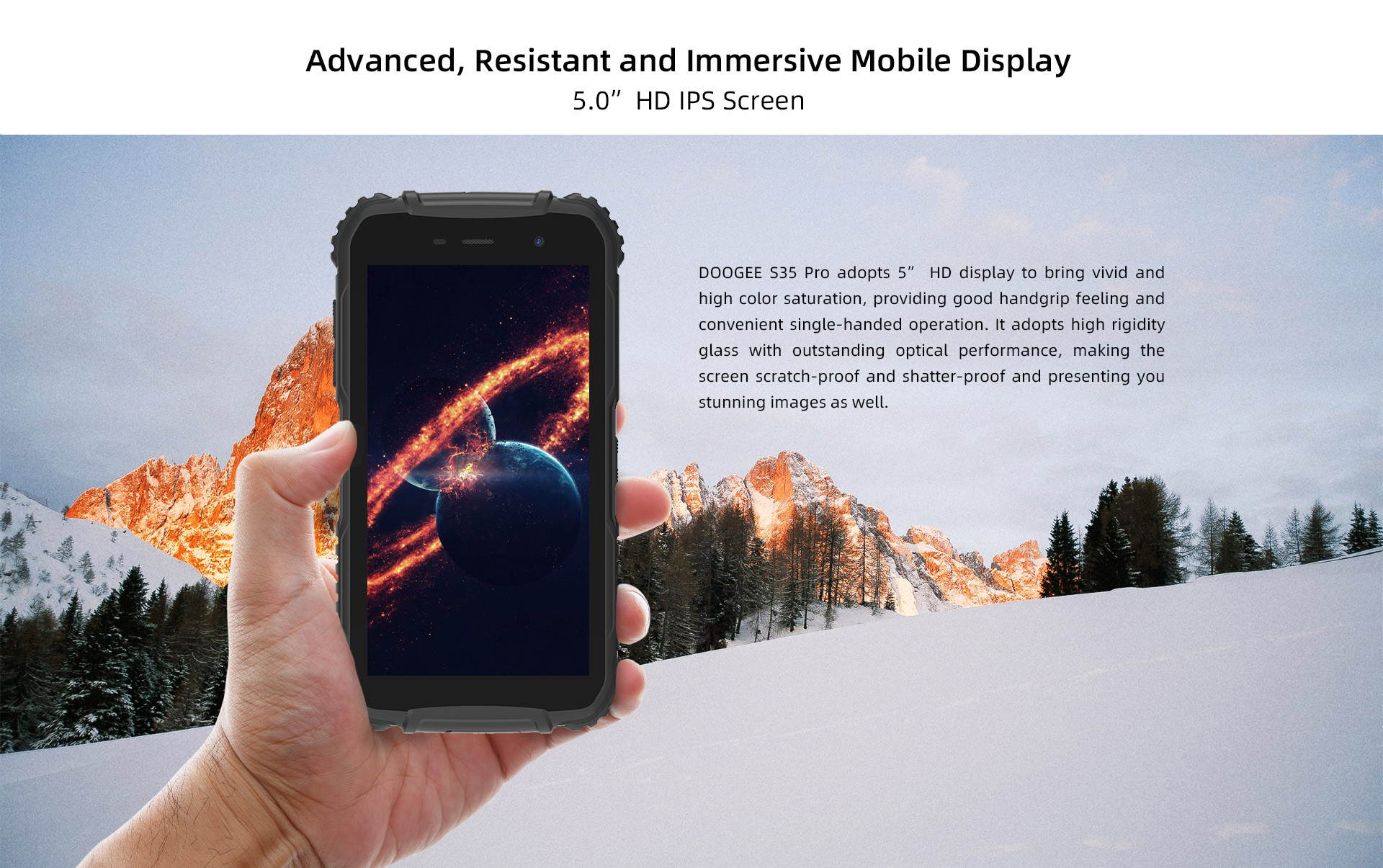 DOOGEE S35 Pro Smartphone, Android 10.0, Quad Core, 4GB + 32GB, IP68 Water Resistant, Triple IA Rear Camera, 4350mAh