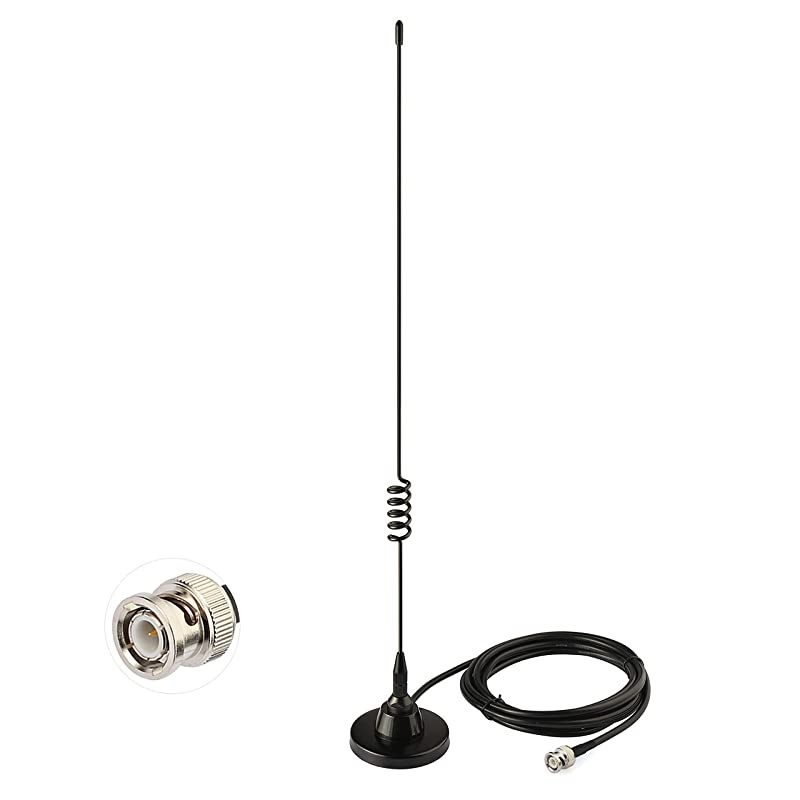 HF VHF UHF Ham Radio Amateur Radio Mobile Radio Scanner Antenna Police Scanner Antenna Magnetic Base BNC Male Antenna Compatible with Uniden Bearcat Whistler Radio Shack Police Radio Scanner