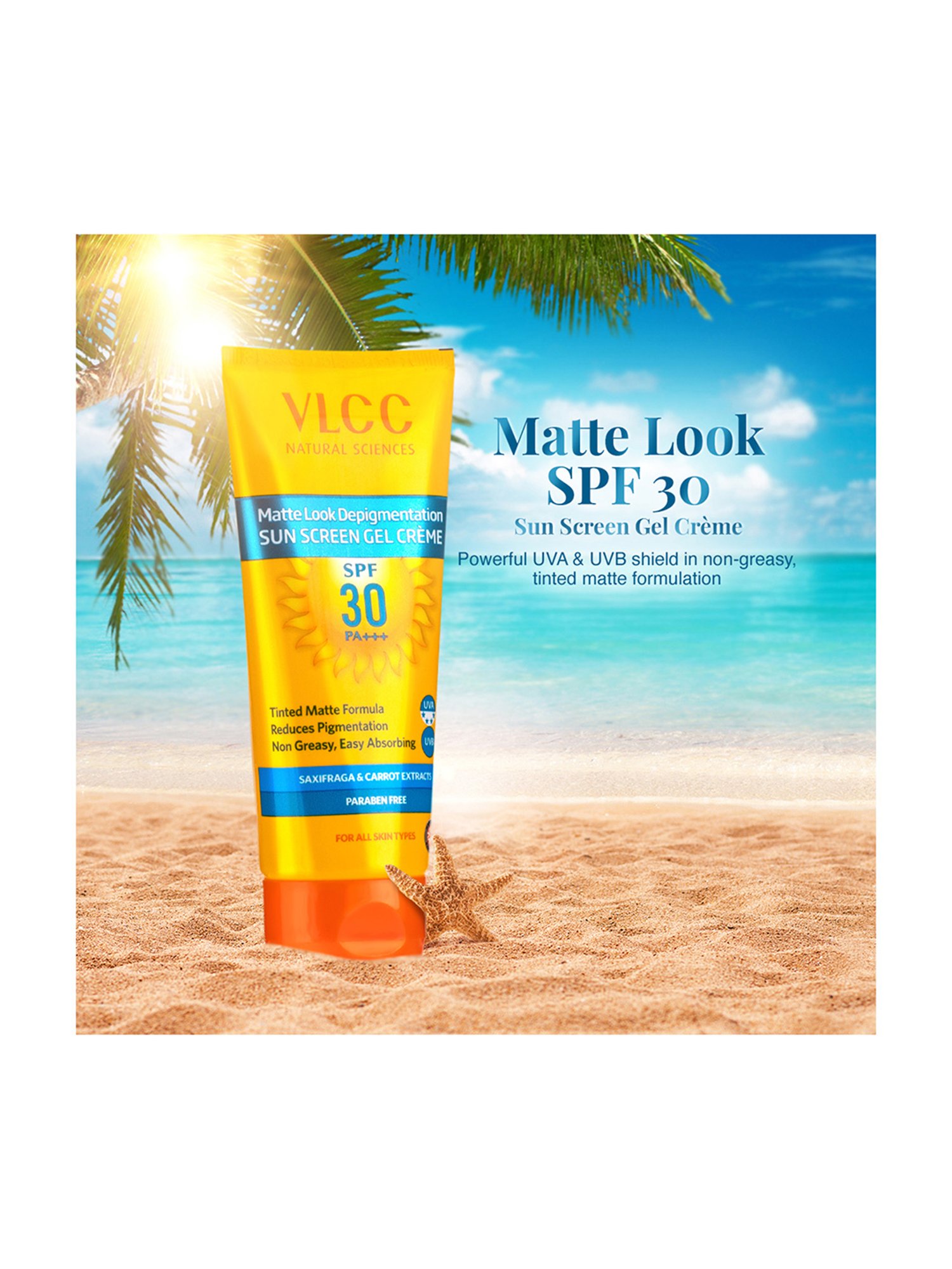 VLCC Matte Look SPF 30 Sunscreen Gel & De Tan SPF 50 Sunscreen Gel - Pack of 2