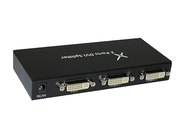 XtremPro 41139 1x2 DVI Splitter, 1 in 2 out, Dual Monitor, Support Video 1080p, HDCP, DVI Signal 32.8FT, up to 6.75Gbps, 36bit, Multi Monitors Supports Cascade Connection - Black