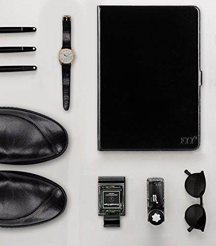 FYY iPad Pro 12.9 Case (Compatible with 2017 and 2015 Model) Handmade Genuine Leather Case with Kickstand Function for Apple iPad Pro 12.9 (Both 2017 and 2015) Black