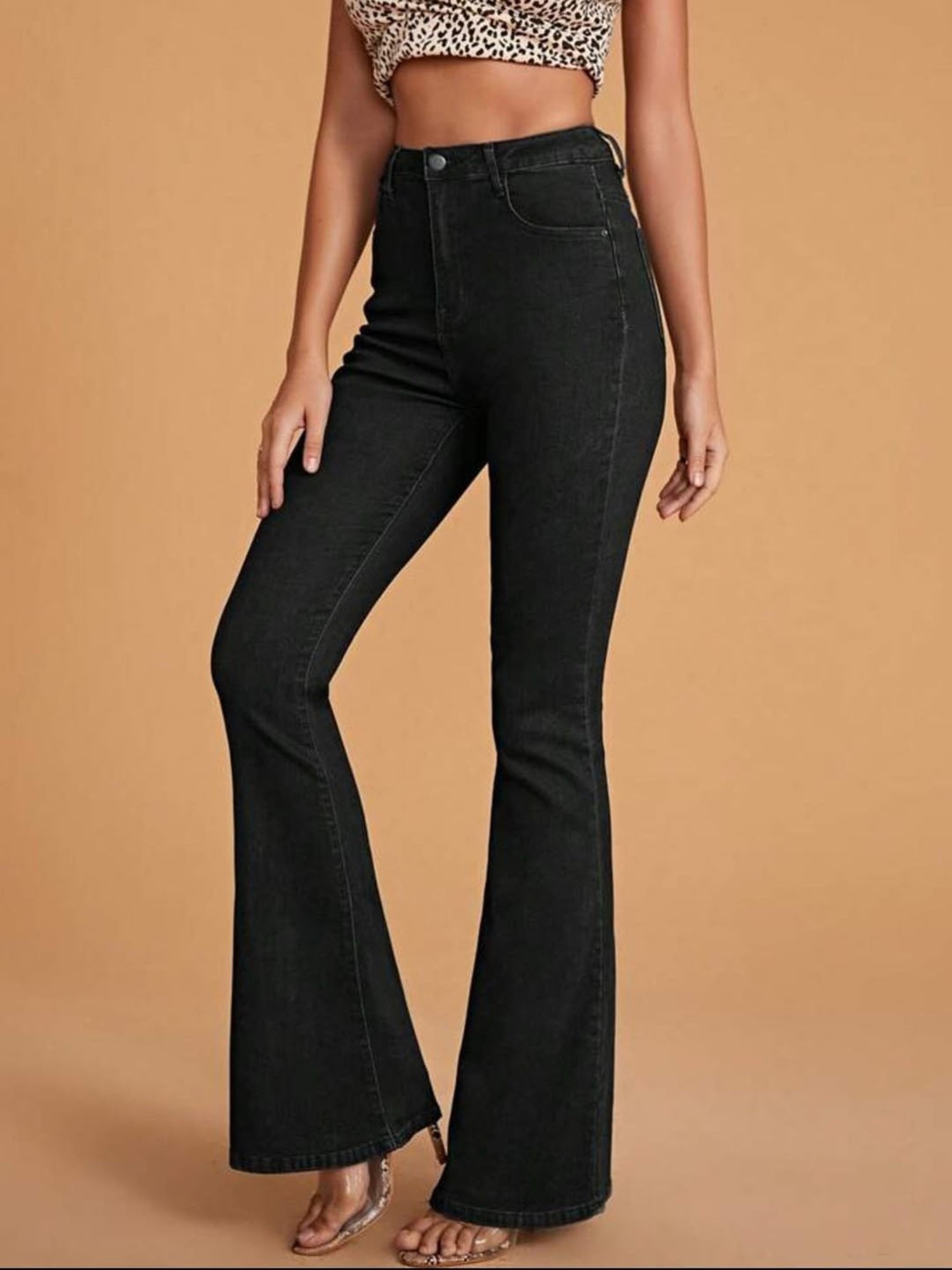 Broadstar Black Flared Fit High Rise Bootcut Jeans