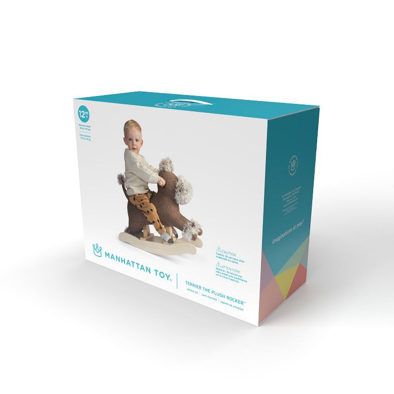 Manhattan Toy Terrier Plush Dog Wooden Rocking Toy