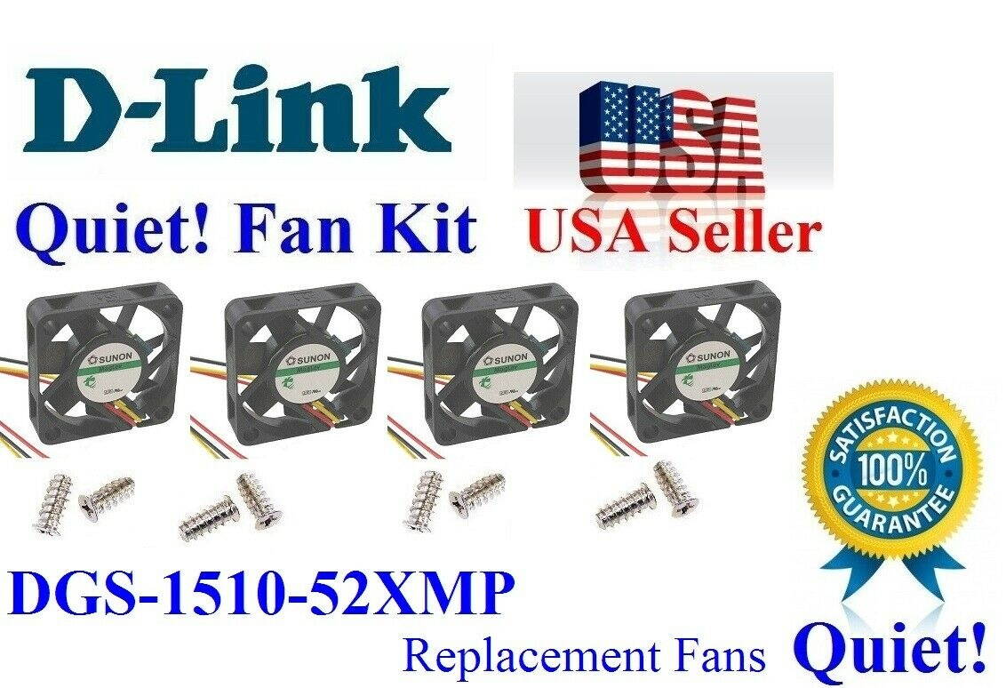 4x new Quiet Version Replacement Fans for D-Link DGS-1510-52XMP
