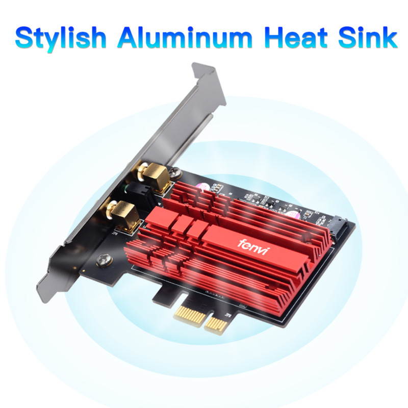 Fenvi PCI-e WiFi 6 Network Card AX3000Mbps Bluetooth 5.1 Wlan Adapter - Wireless PCI Express Wi-Fi Adapters 802.11AX AX200 2.4GHz/5GHz Dual Band Antenna Network Card for Windows 10