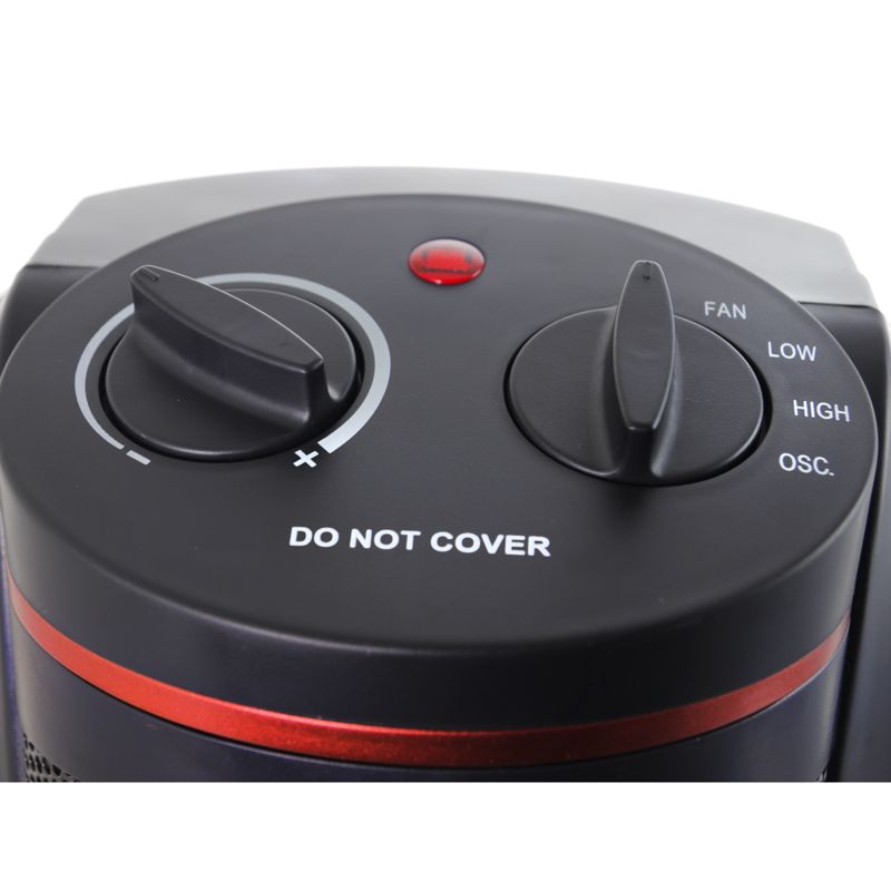 Impress Oscillating Ceramic Tower Heater in Black