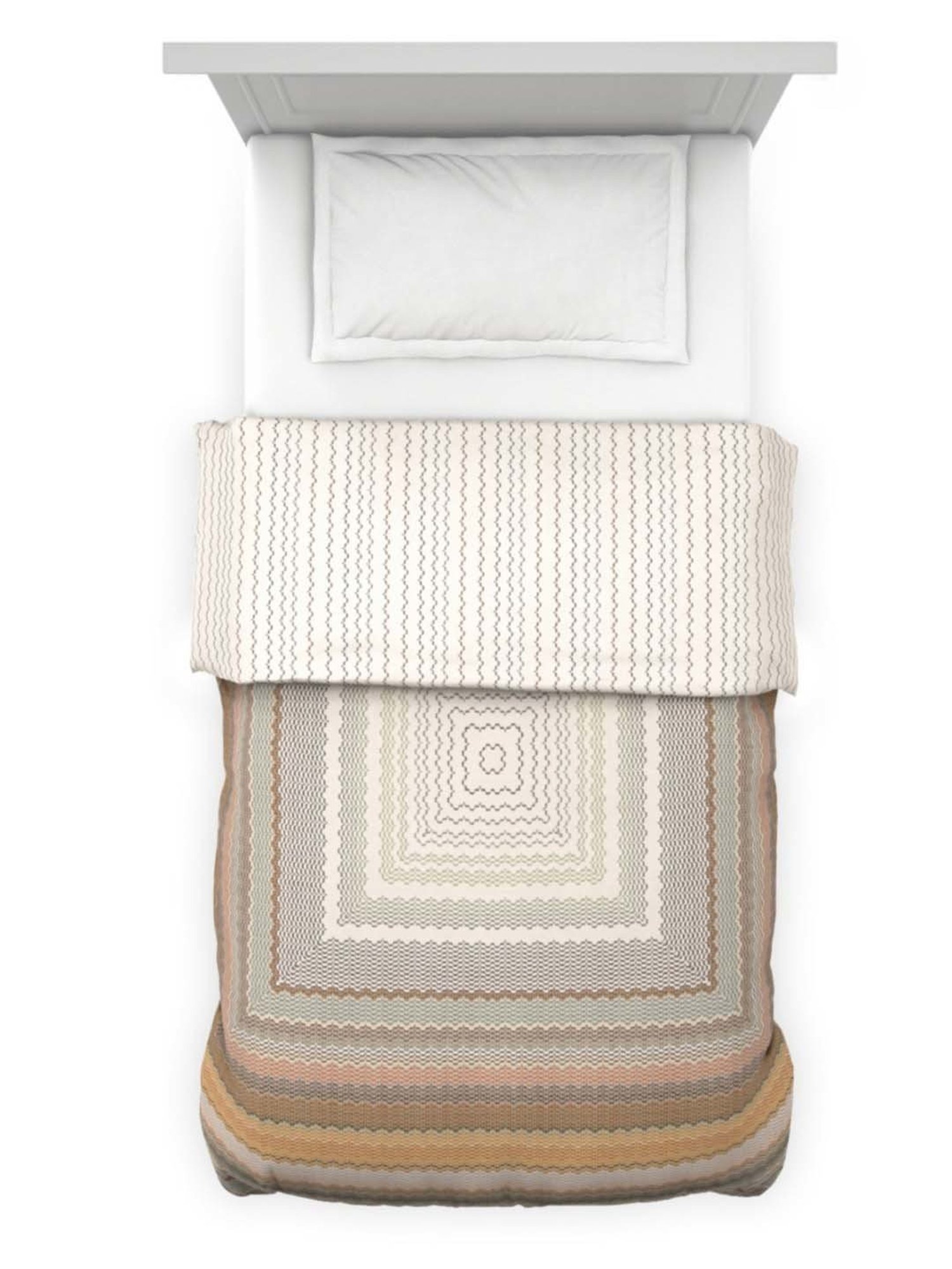 DDecor Geometric Brown 150 TC Cotton Single Reversible Dohar