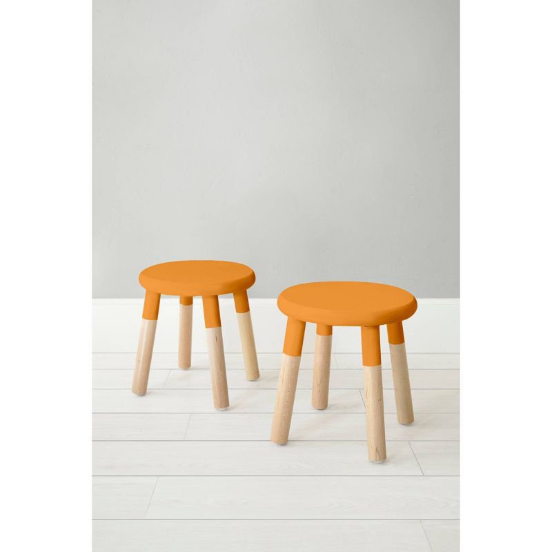 Set of 2 Peewee Wood Veneer Kids' Chairs Maple/Orange - Nico & Yeye