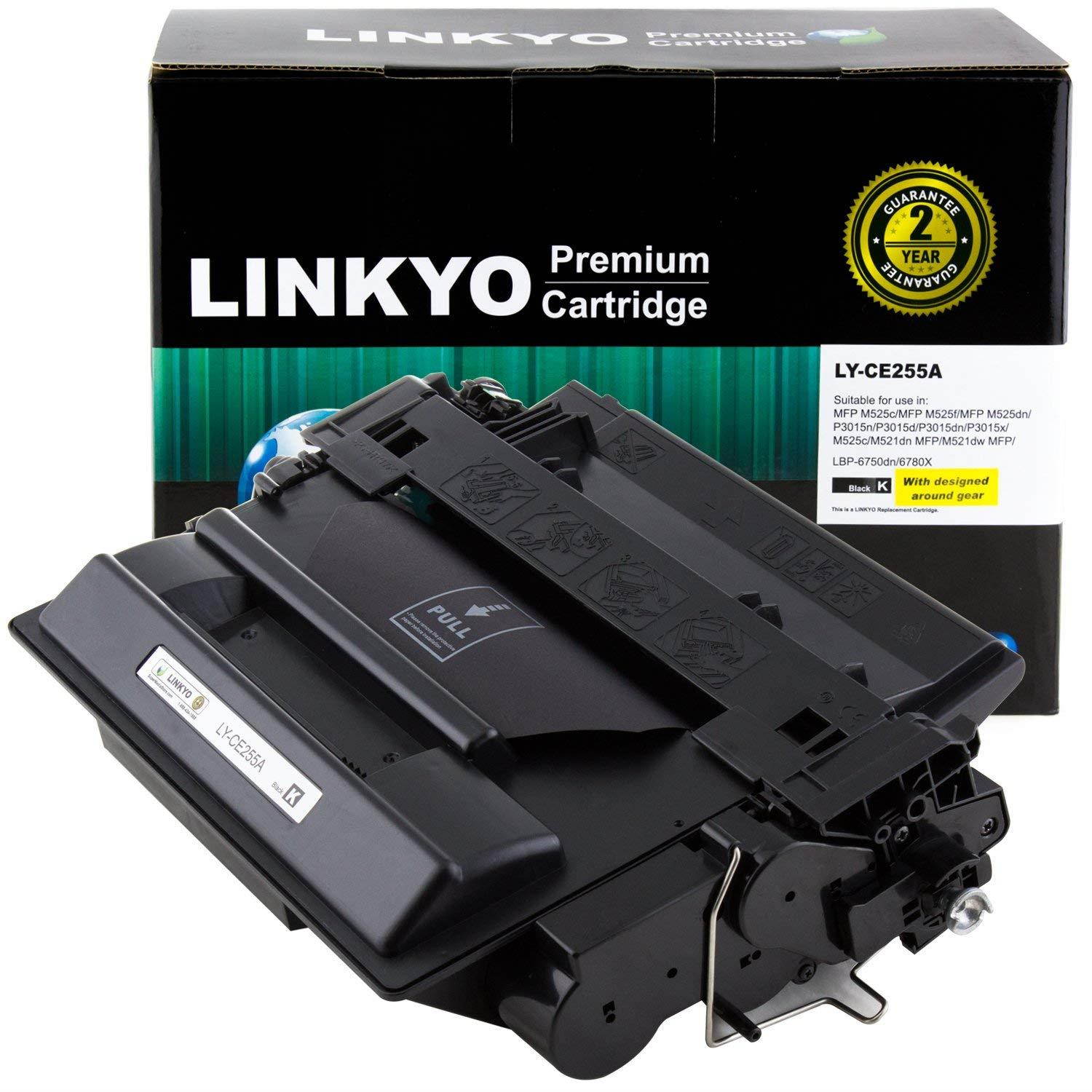 LINKYO Compatible Toner Cartridge Replacement for HP 55A CE255A (Black)