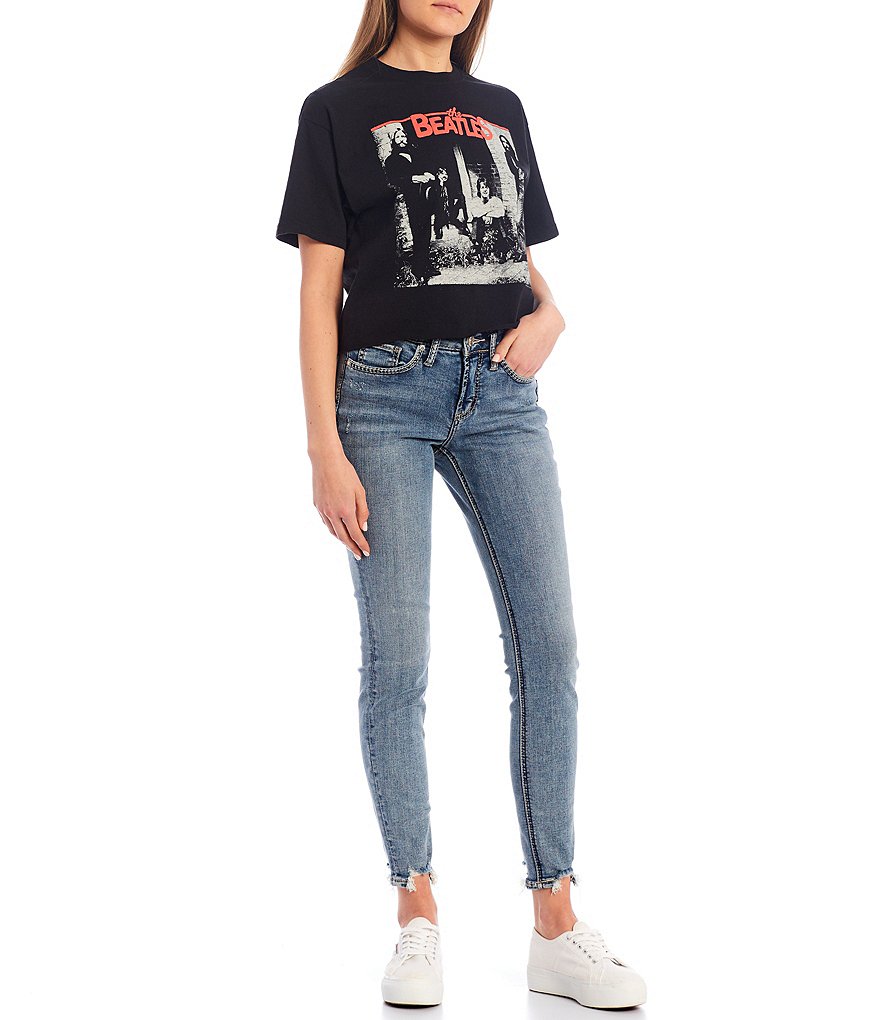 Junk Food The Beatles Short Sleeve Cropped Graphic Tee
