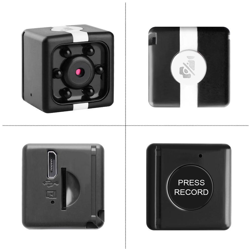 Mini Cube Camera 720P HD IR Night Vision 120&deg; Wide Angle 32GB Extended Memory
