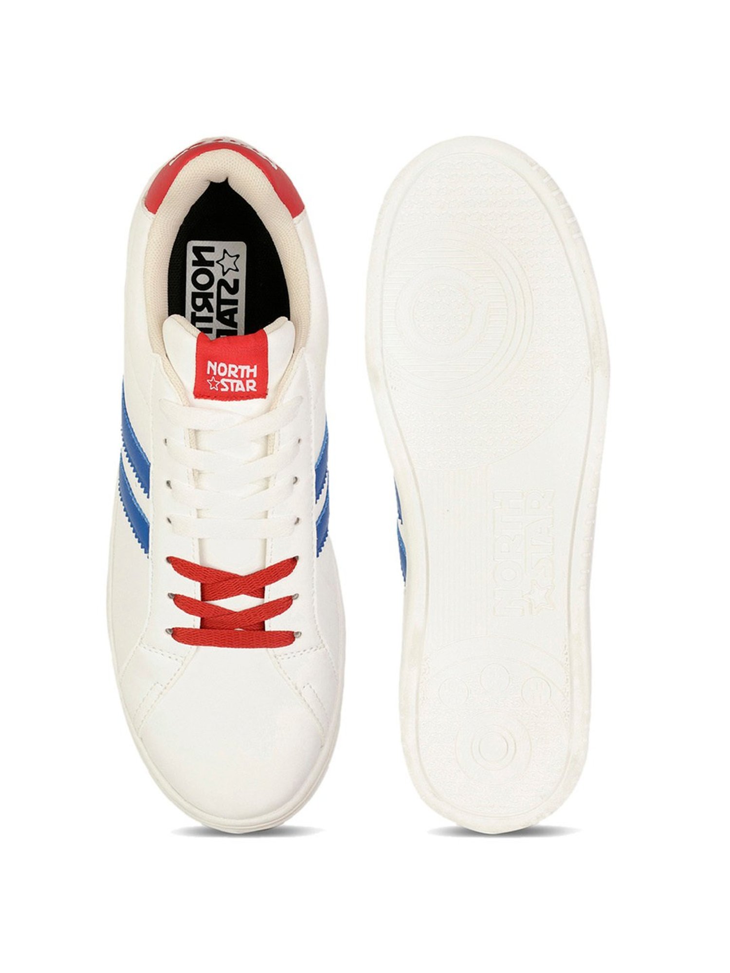 North Star by Bata Men's White Casual Sneakers