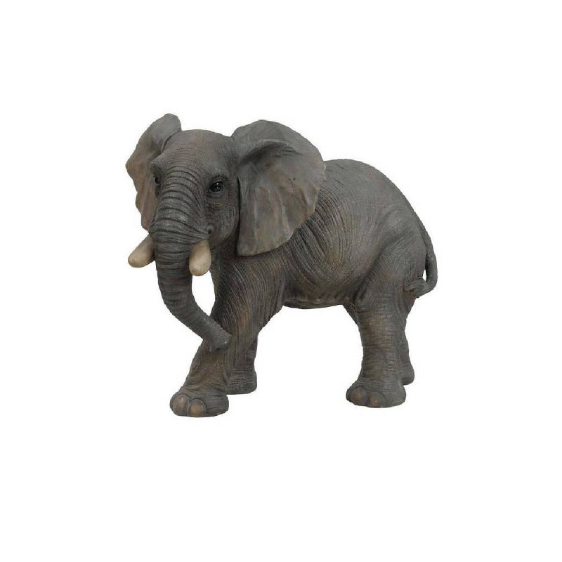 14" Polyresin Walking Elephant Statue Gray - Hi-Line Gift
