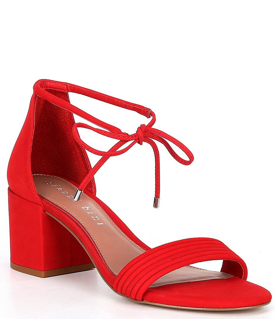 Gianni Bini Rhiaann Suede Ankle Tie Block Heel Sandals