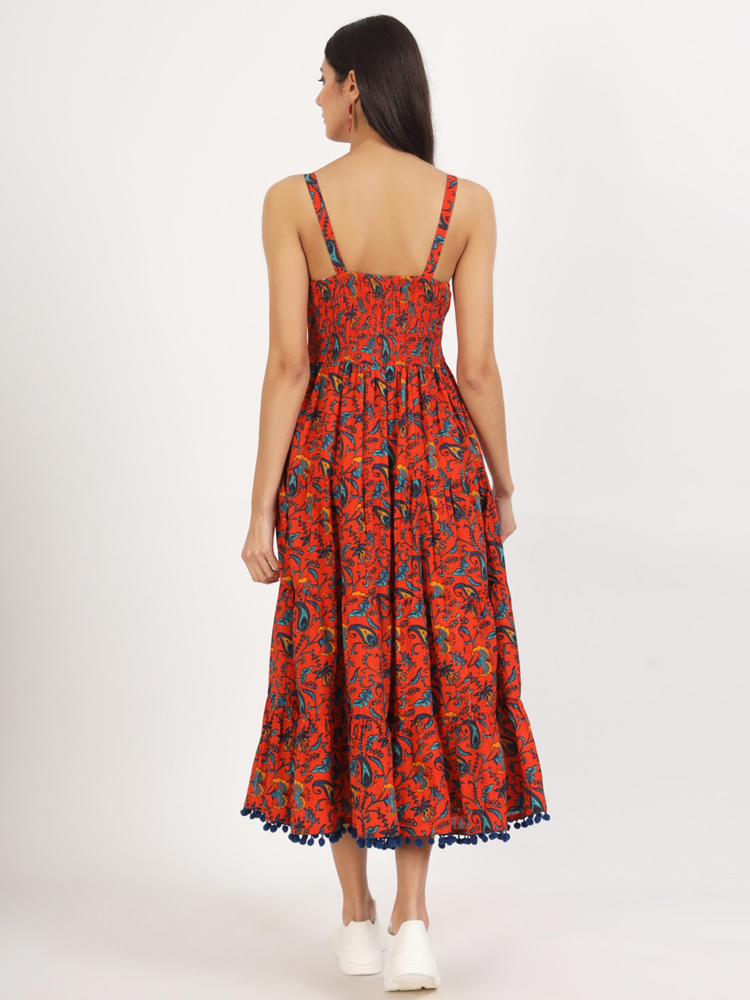 Divena Red Printed Ethnic Dress