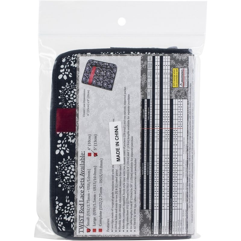 ChiaoGoo TWIST Red Lace Intchg Knitting Needle 5" Tip Set-Small