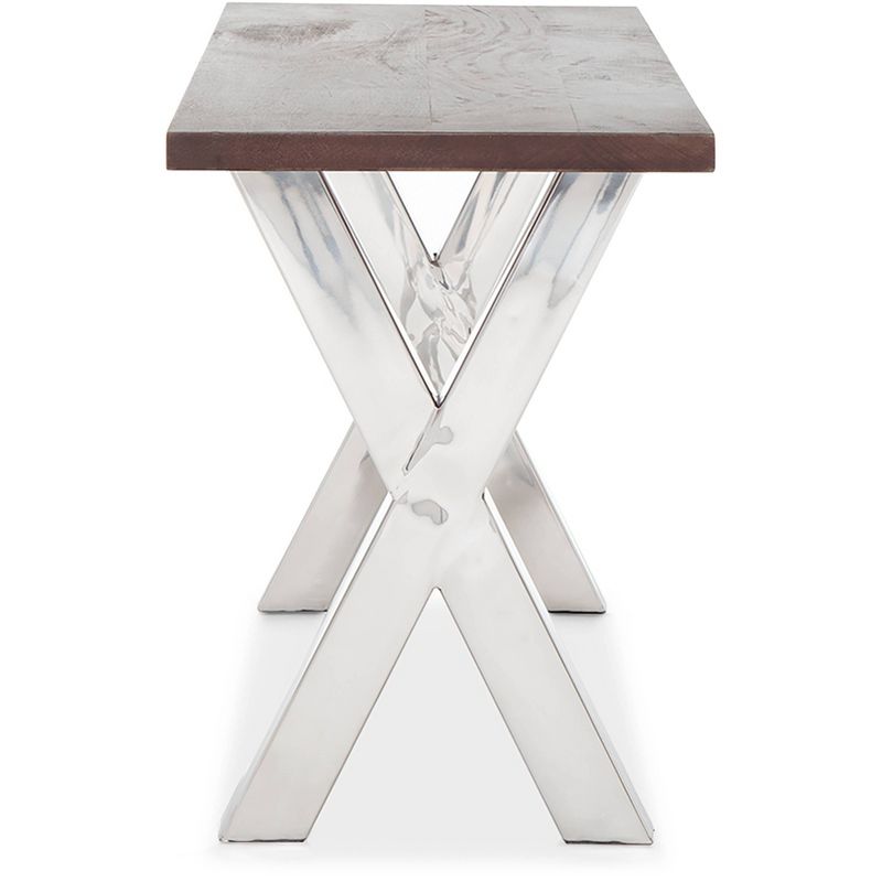 Hamilton Wood and Metal Bench Dark Walnut Brown - Finch