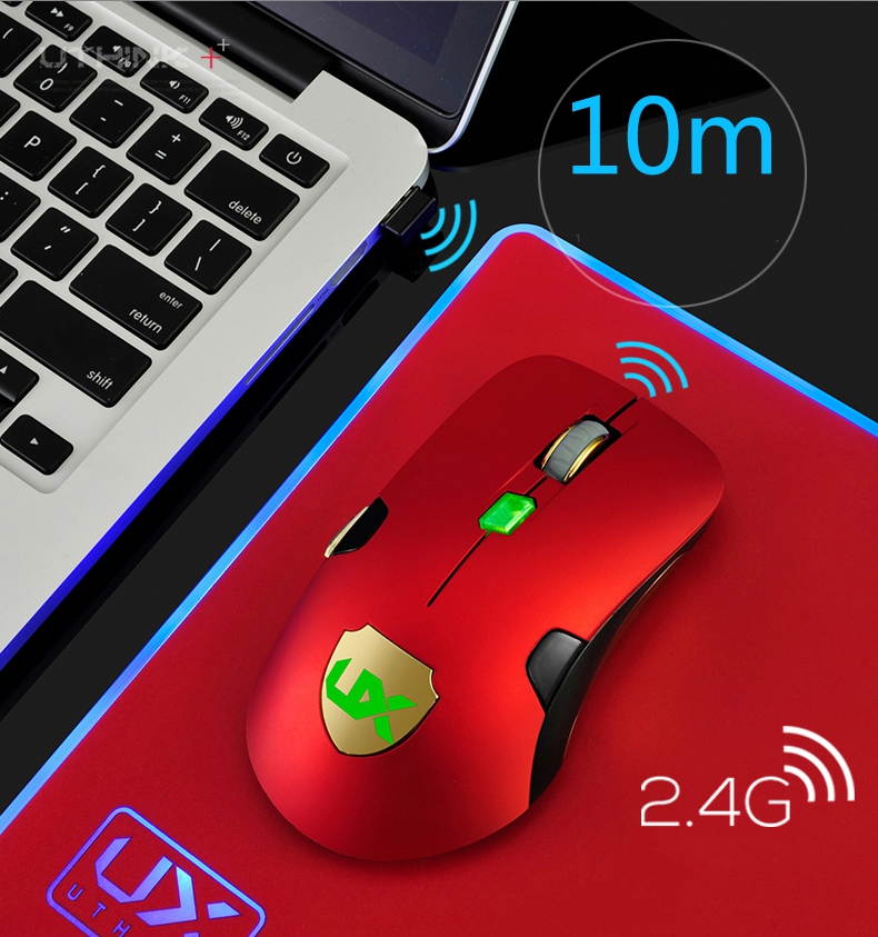 HXSJ Ergonomic Optical Office 2.4G Wireless Gaming Mouse Mice Adjustable 2400 DPI with 6 Buttons for Laptop PC Notebook Computer
