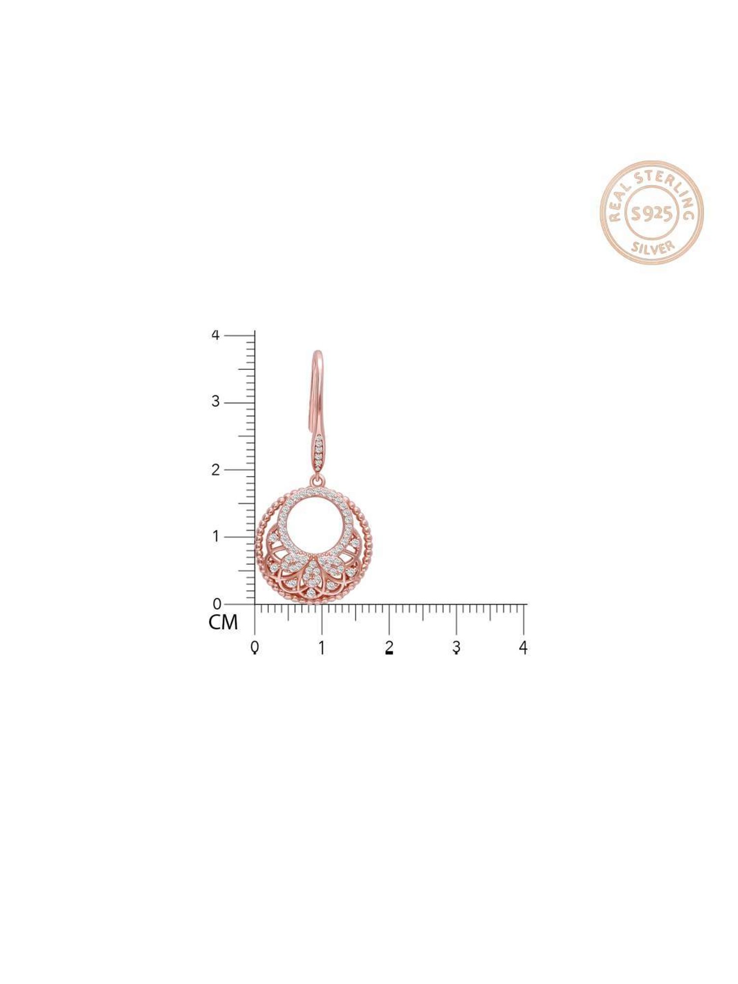 GIVA 925 Silver Rose Gold Crescent Affair Earring for Women & Girls