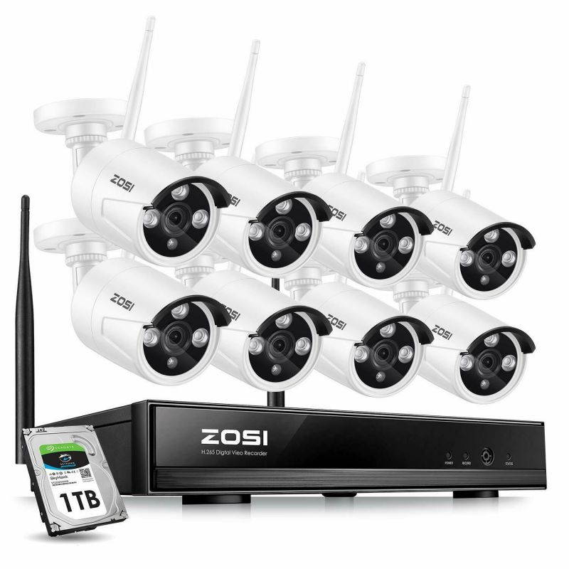 ZOSI 8CH Wireless Security Cameras System With 1TB Hard Drive8 Channel 960P N...