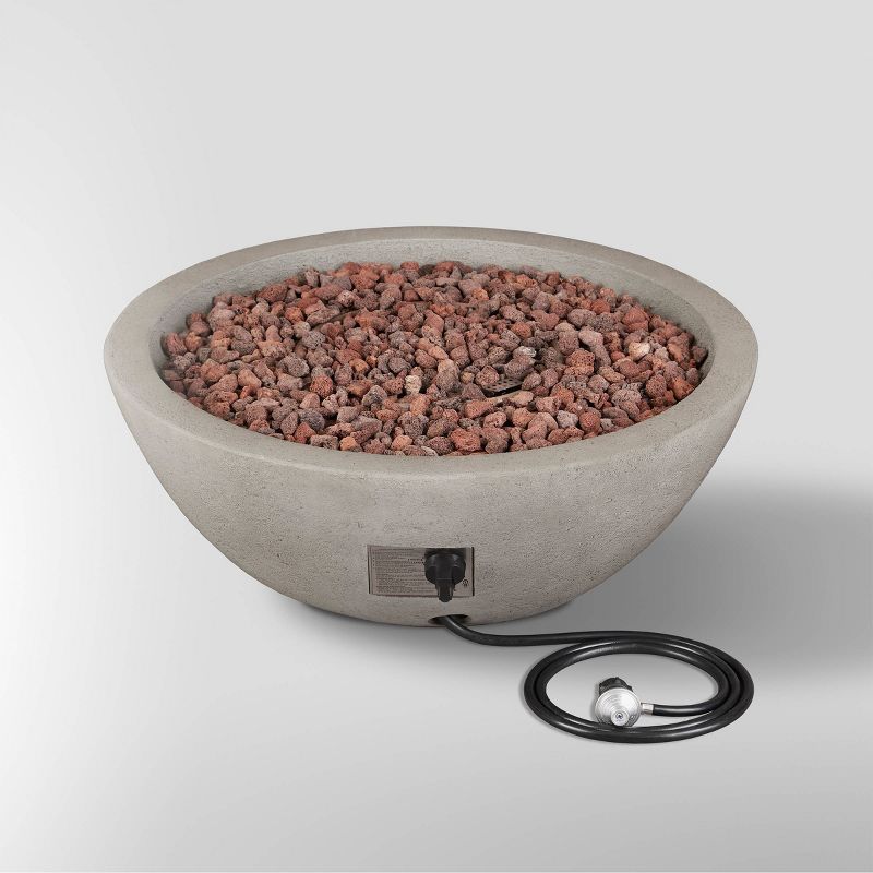 Riverside Round Fire Bowl with Natural Gas Kit Gray - Real Flame
