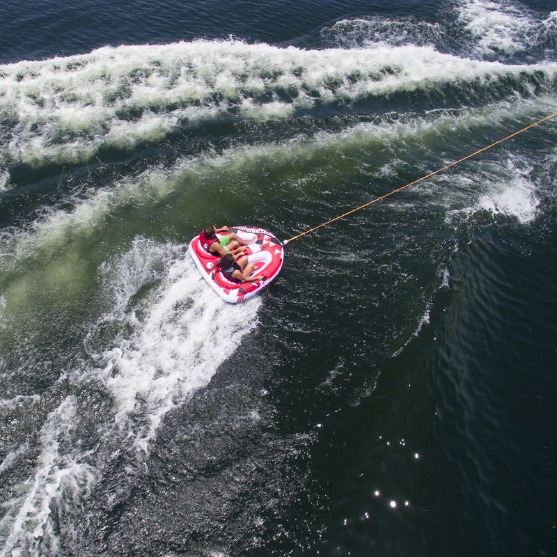 Connelly 67170005-CON Dually Deluxe Inflatable Towable Lake River Water Tube for 2 People, Red