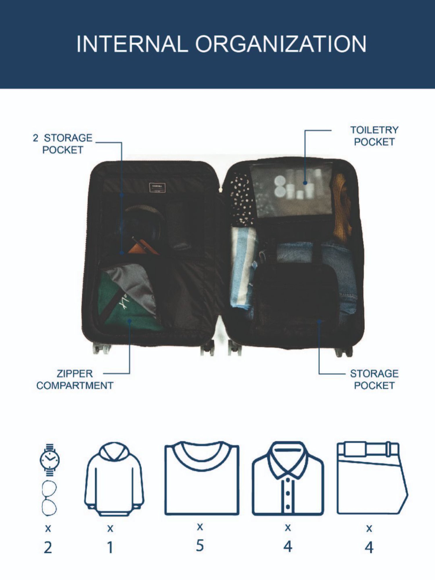 Carriall Silver 8 Wheel Small Hard Cabin Trolley - 33 cm