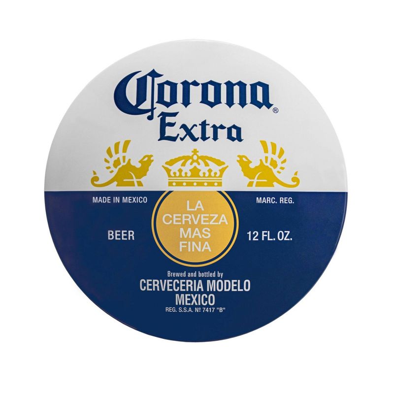 Corona Extra Dome Shaped Metal Sign Wall Decor White/Dark Blue - Crystal Art Gallery