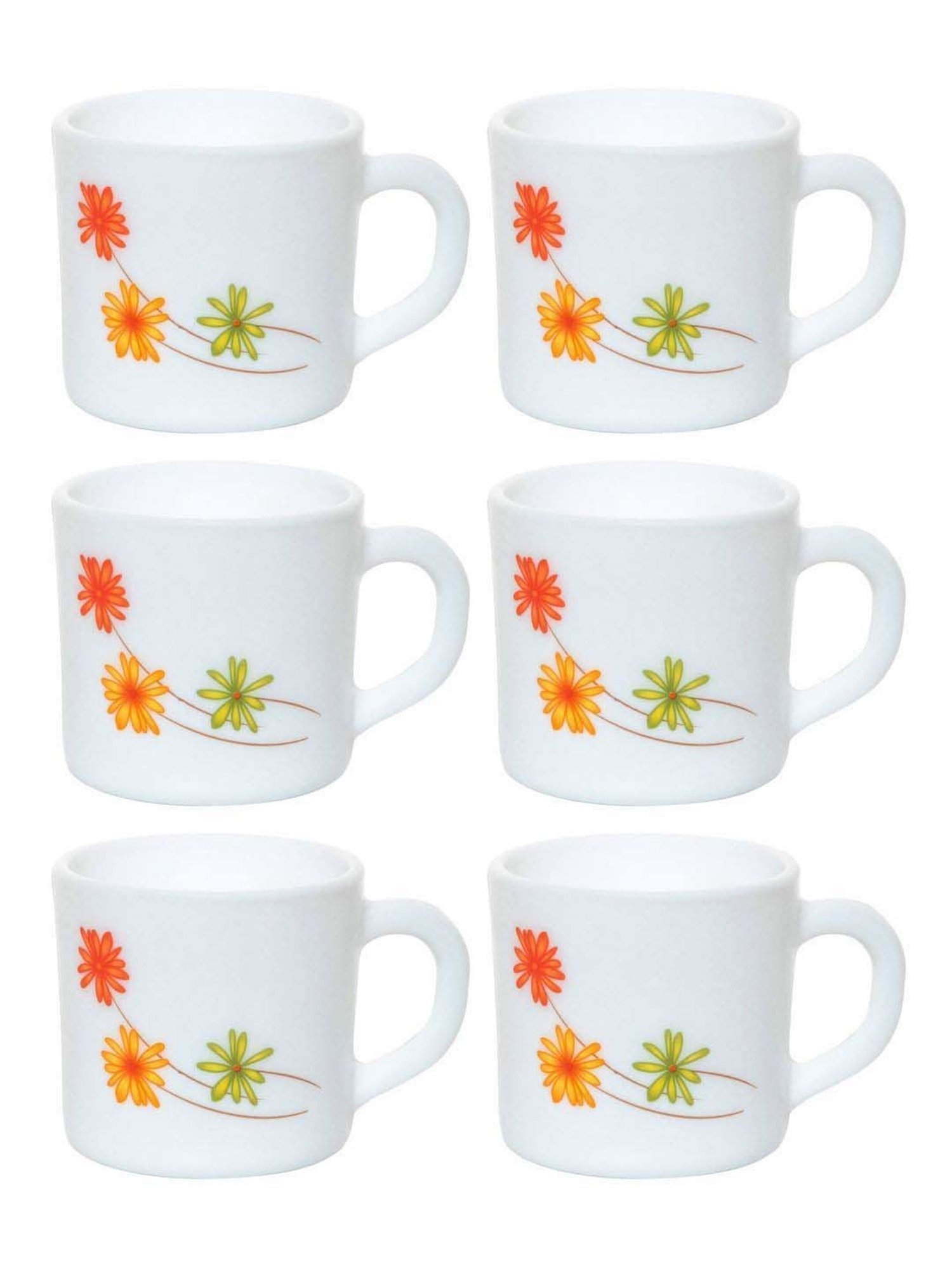 Cello Dazzle Stella Multicolor Glass Coffee Mug (0.18 L) - Set of 6