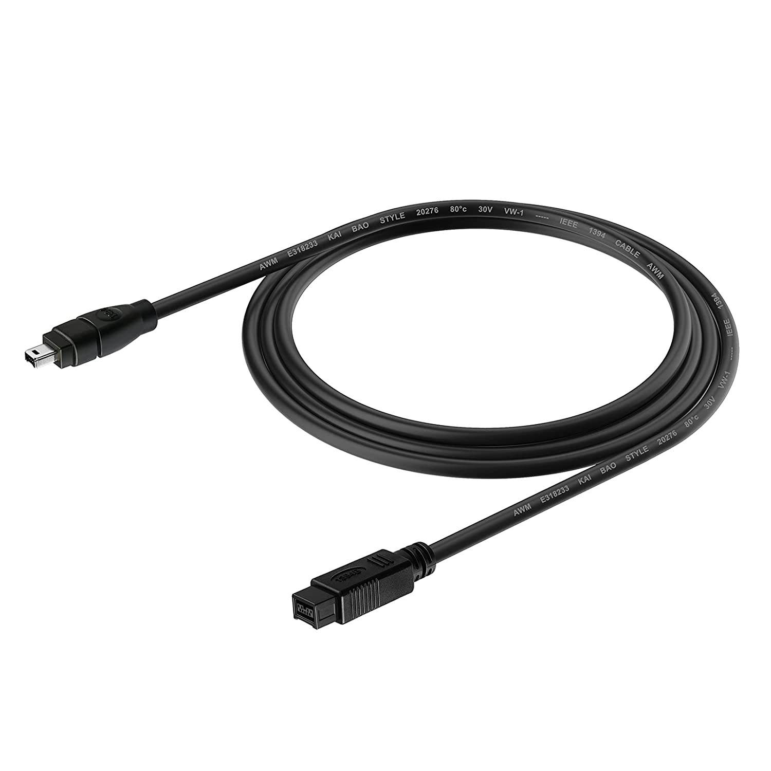 Yeworth 6FT Firewire High Speed IEEE 1394 Firewire 800 to Firewire 400 Cable 1394B 800-400 IEEE 9 Pin Male to 4 Pin Male Cable for Mac Pro MacBook Pro Mac Mini iMac PC Digital Cameras SLR