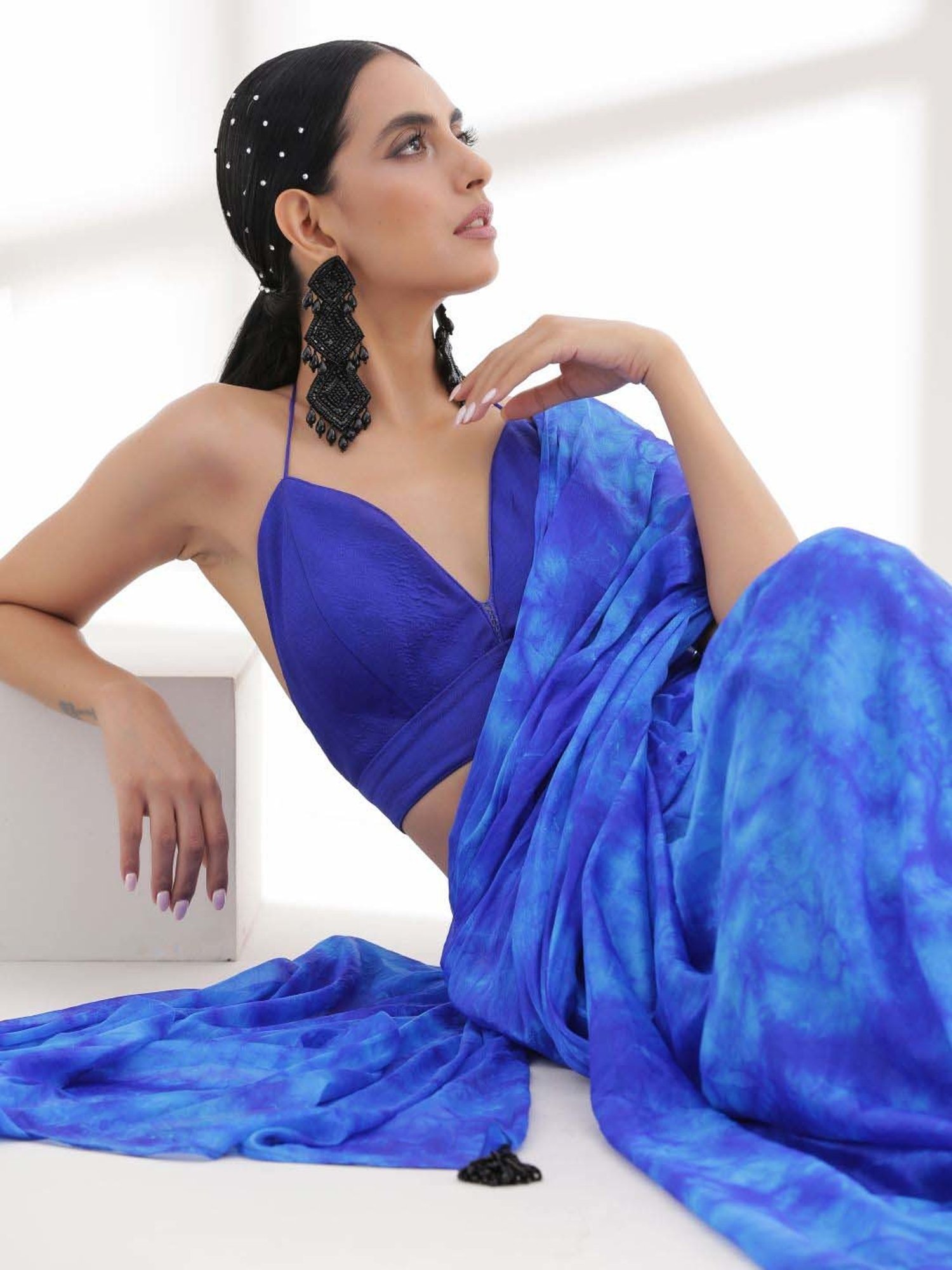 Swtantra Blue Plain Readymade Blouse