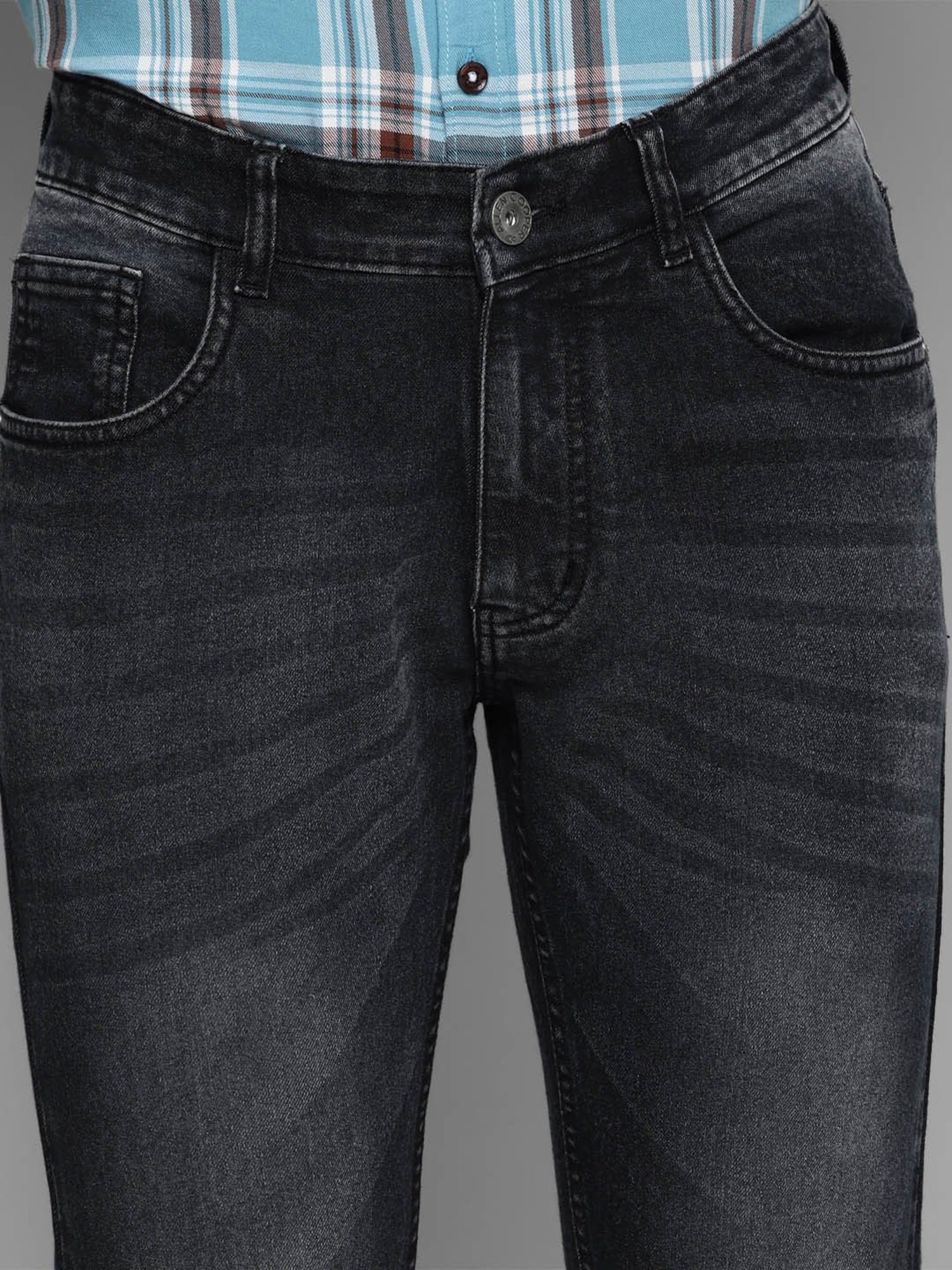 Allen cooper Black Regular Fit Jeans