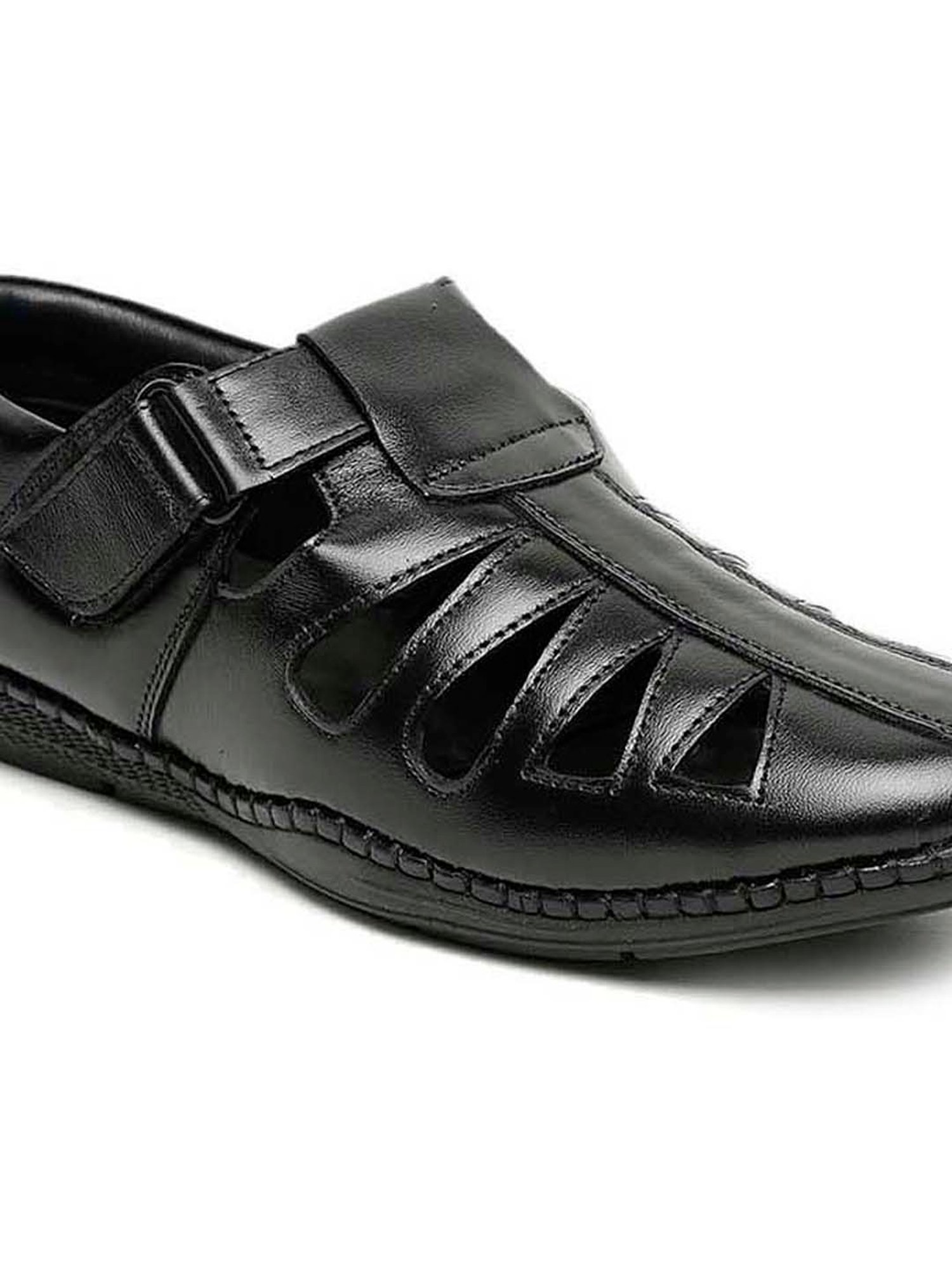 Teakwood Leathers Men's Black Fisherman Sandals