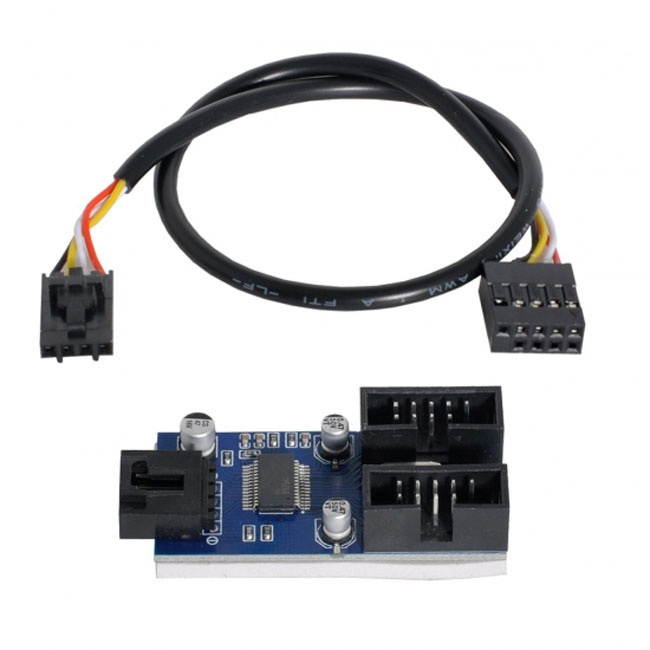 CY Motherboard 9pin USB 2.0 Header 1 to 2 Female Extension Cable HUB Connector Adapter Port Multilier U2-034