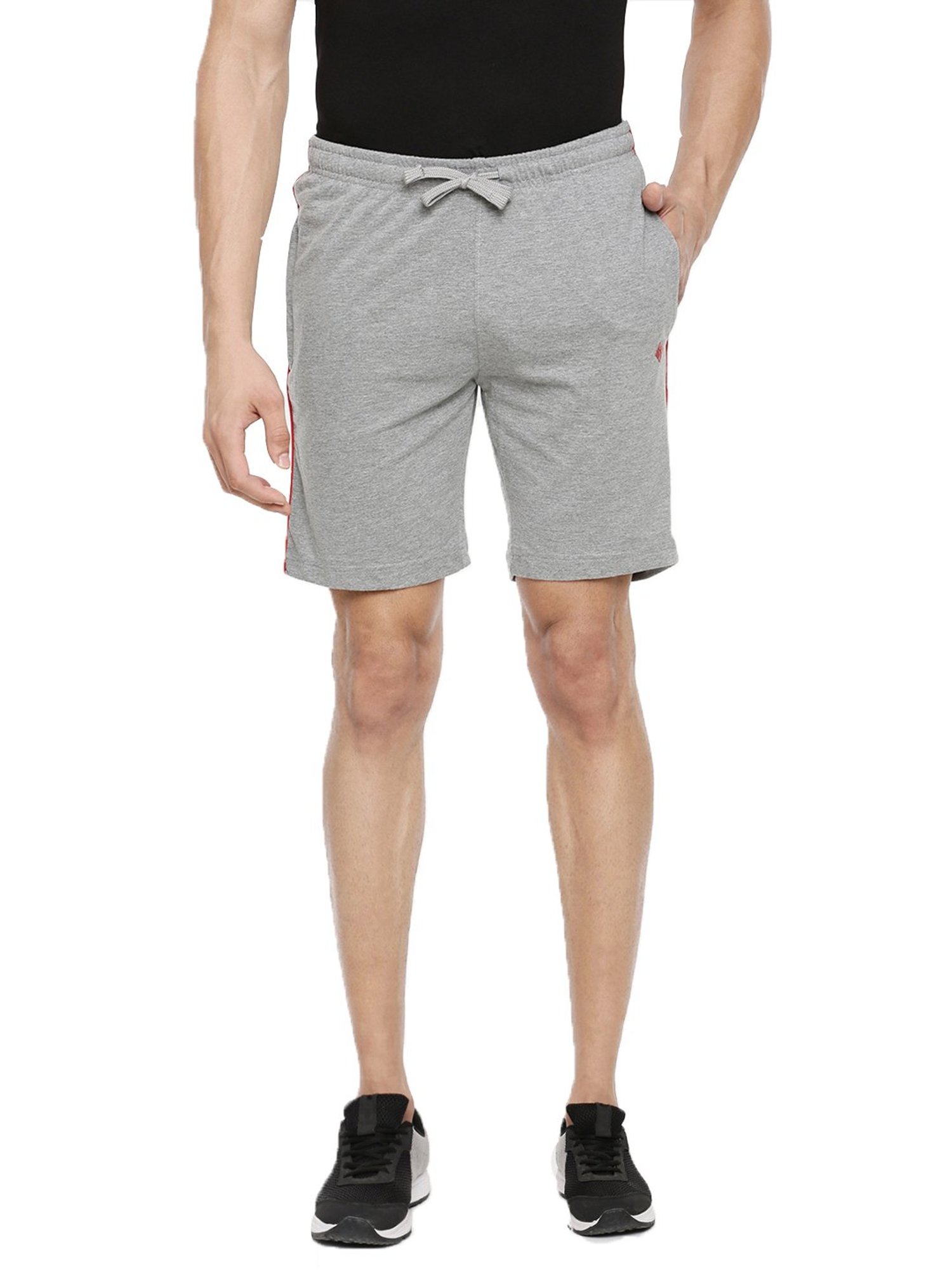 Dollar Grey Cotton Regular Fit Colour Block Shorts