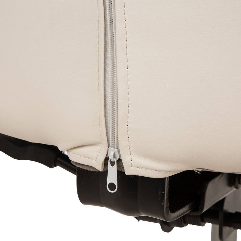 Mid Century Modern Bonded Leather Gaslift Adjustable Swivel Office Chair Cream - Glitzhome