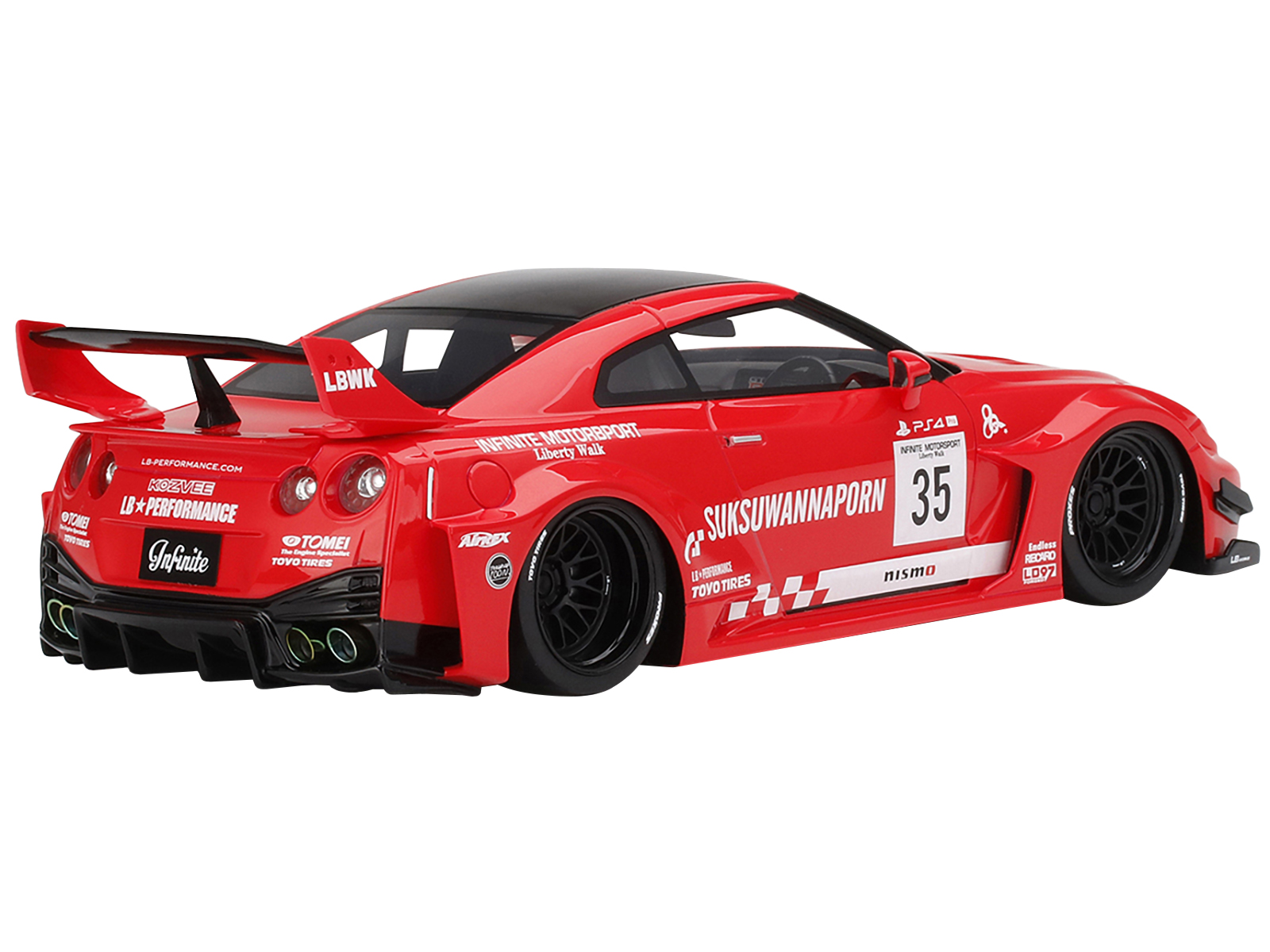 Nissan 35GT-RR Ver. 1 LB-Silhouette WORKS GT RHD (Right Hand Drive) #35 Infinite Motorsport 1/18 Model Car by Top Speed