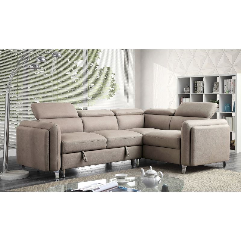 5pc French Seamed Sectional Mona Abstract Gray - Project 62™