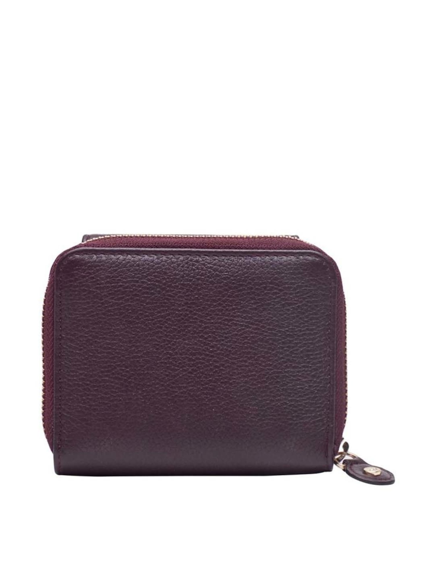 Tohl Burgundy Solid Tri-Fold Wallet for Women