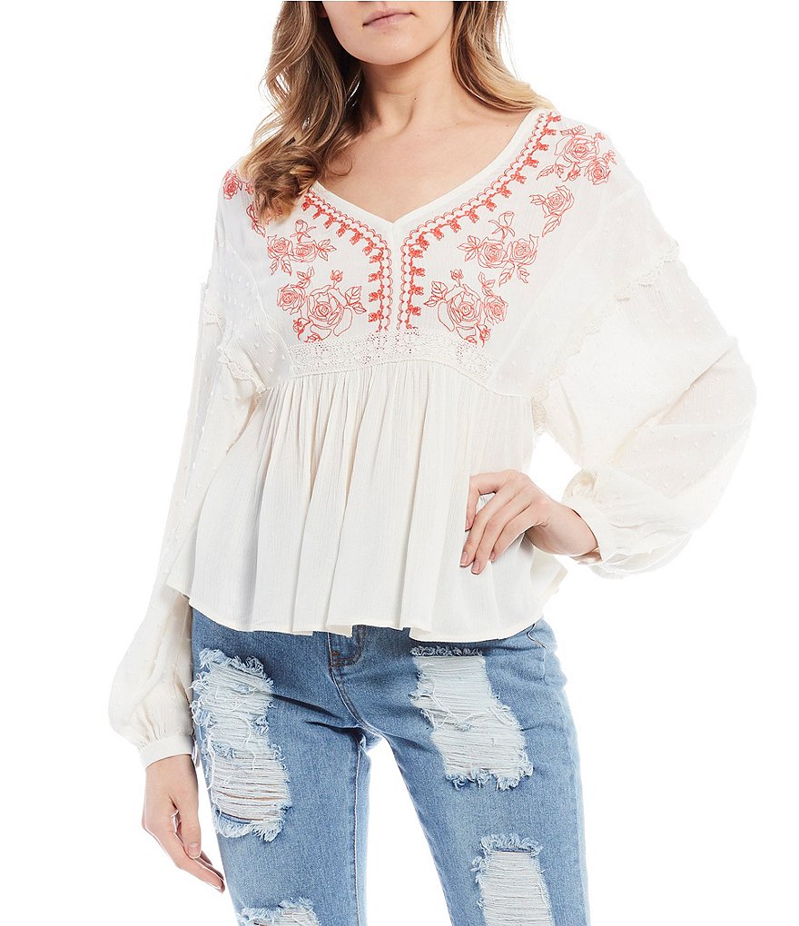 C&V Chelsea & Violet Long Sleeve Woven Top