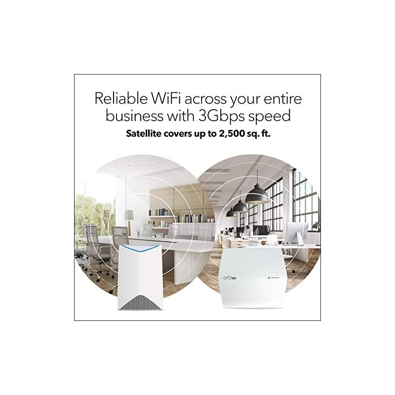 Orbi Pro TriBand WiFi CeilingMount Satellite for Business with 3Gbps Speed SRC60 | 1 Satellite Covers up to 2500 sq ft | Requires Orbi Pro Router | Insight Cloud Management SRC60