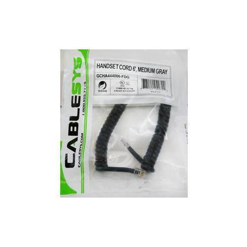 CABLESYS ICC-ICHC406FDG GCHA444006-FDG/ 6' MED GRAY HANDSET CORD