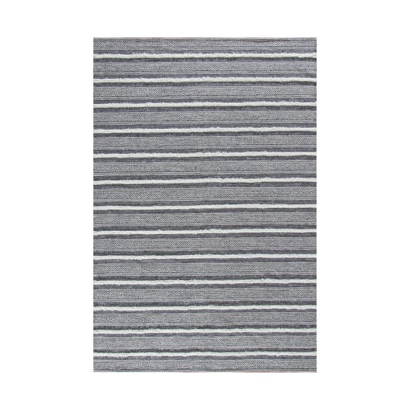 4'x6' Corrina Cotton Rug Charcoal Gray/Natural - Anji Mountain
