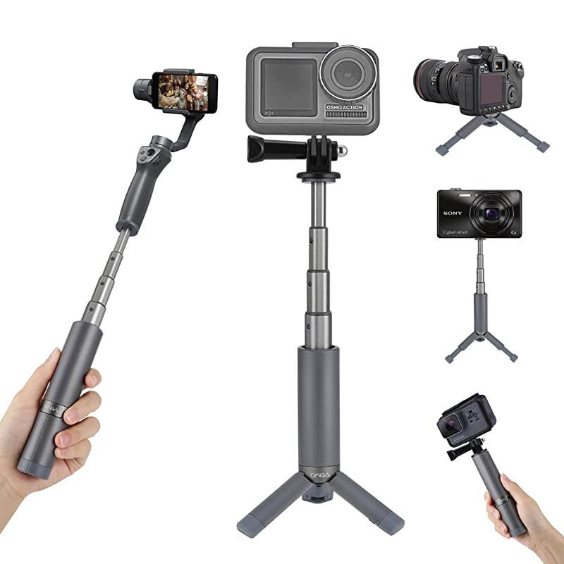 Osmo Action Mini Tripod: Go pro Hand Grip Extension Pole/Portable Waterproof Monopod Stick & Volgging Tabletop Stand Tripod for GoPro Hero/Osmo Mobile/Gimble/xiao yi/Any Cameras up to 4.6 lbs