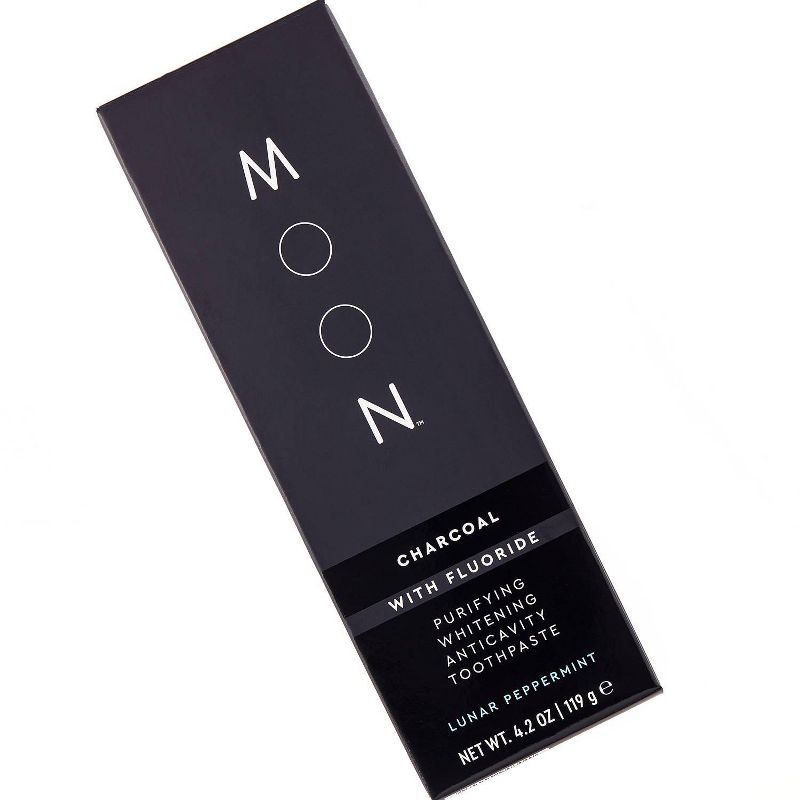 Moon Charcoal Fluoride Whitening Toothpaste - Vegan, Paraben + SLS Free - 4.2oz