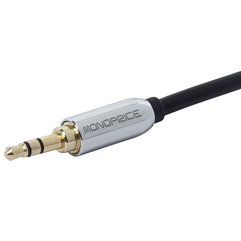 Monoprice Audio Cable - 3 Feet - Black | 3.5mm Stereo Male to RCA Stereo Male Gold Plated Cable for Mobile