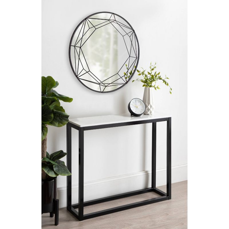 30" Keyleigh Round Wall Mirror Black - Kate & Laurel All Things Decor