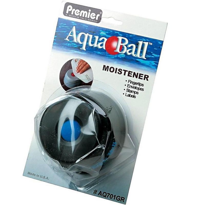 Martin Yale AquaBall Floating Ball Envelope Moistener 1 1/4" x 1 1/4" x 5 3/8" Black Blue AQ701G