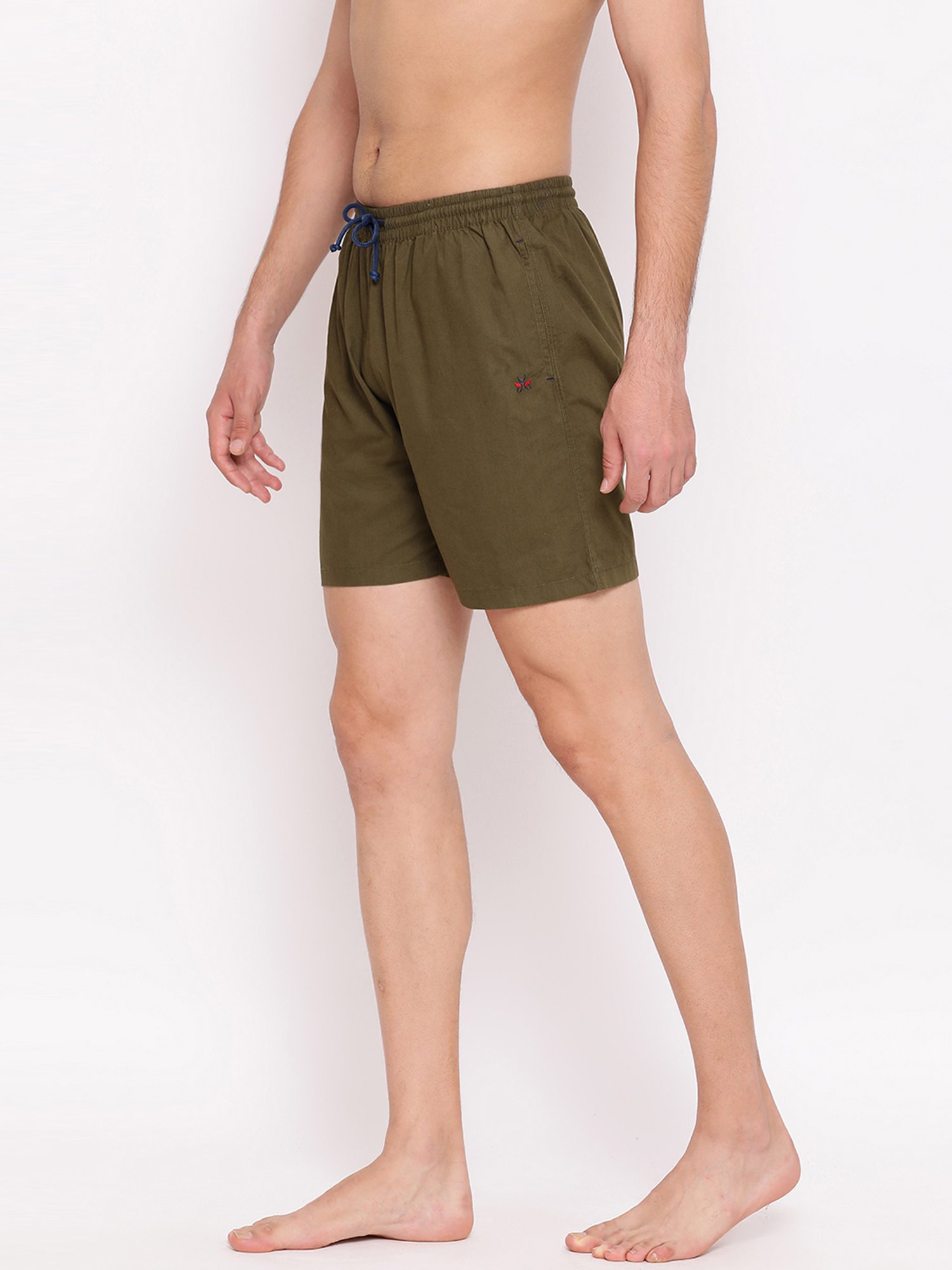 Crimsoune Club Olive Green Cotton Slim Fit Boxers