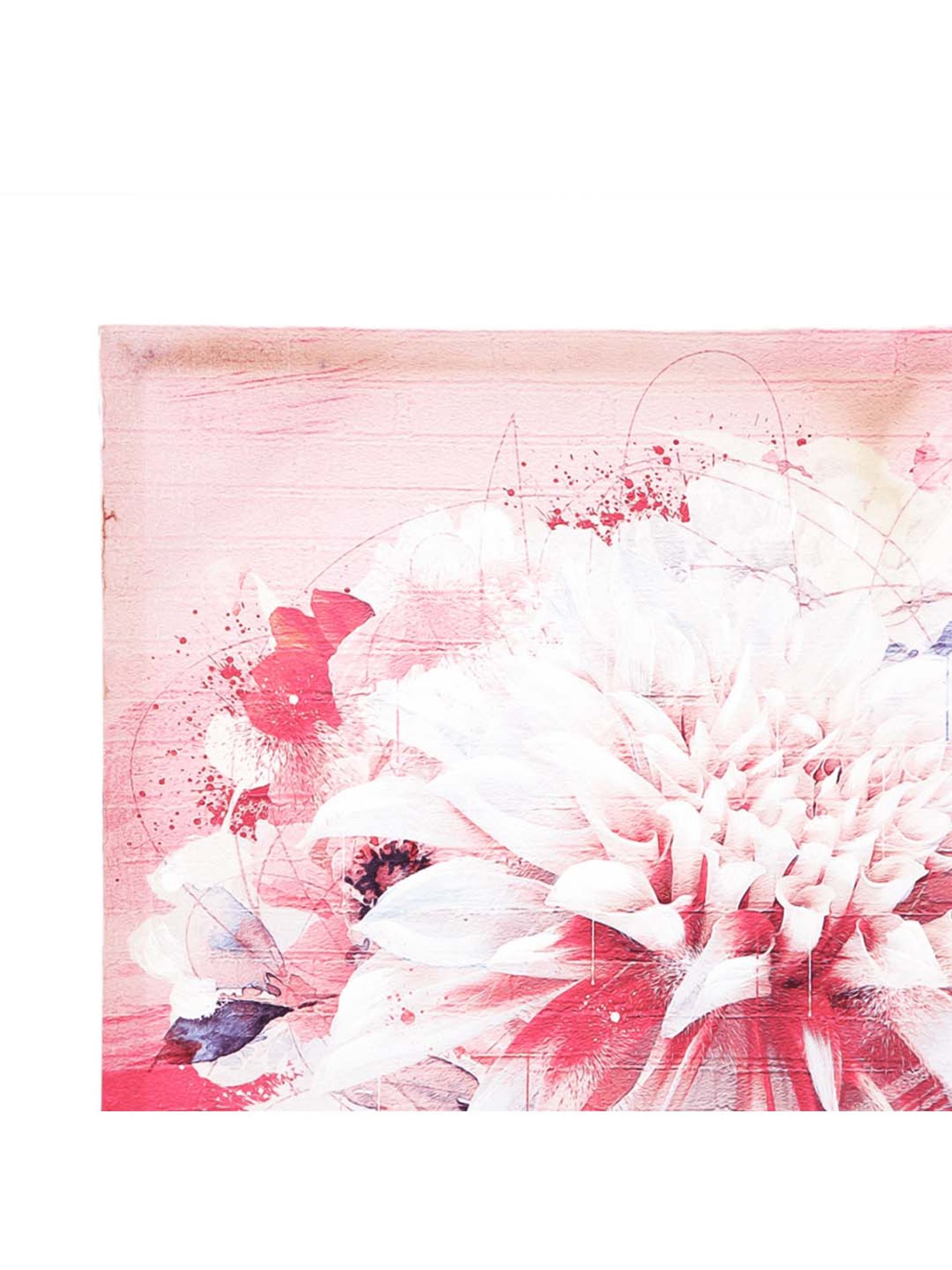 Home4U Pink & White Canvas 50 cm Flower Wall Art - Set of 1